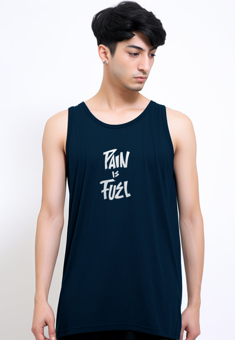 MTW73 Kaos Kutung Tank Top Instacool "pain and fuel" navy