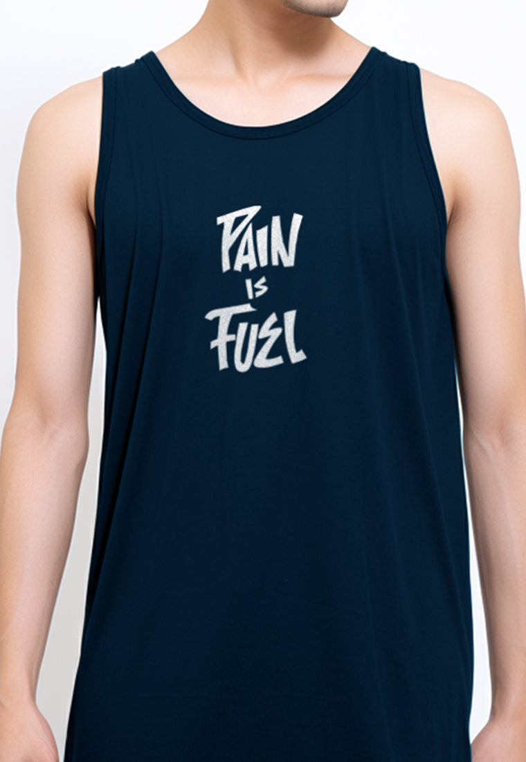 MTW73 Kaos Kutung Tank Top Instacool "pain and fuel" navy
