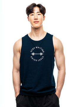 MTW75 Kaos Kutung Tank Top Instacool "start doing" navy