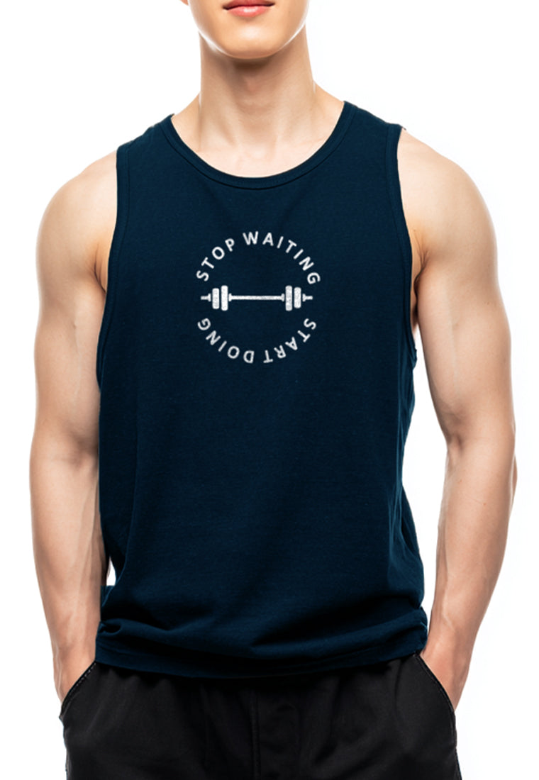 MTW75 Kaos Kutung Tank Top Instacool "start doing" navy