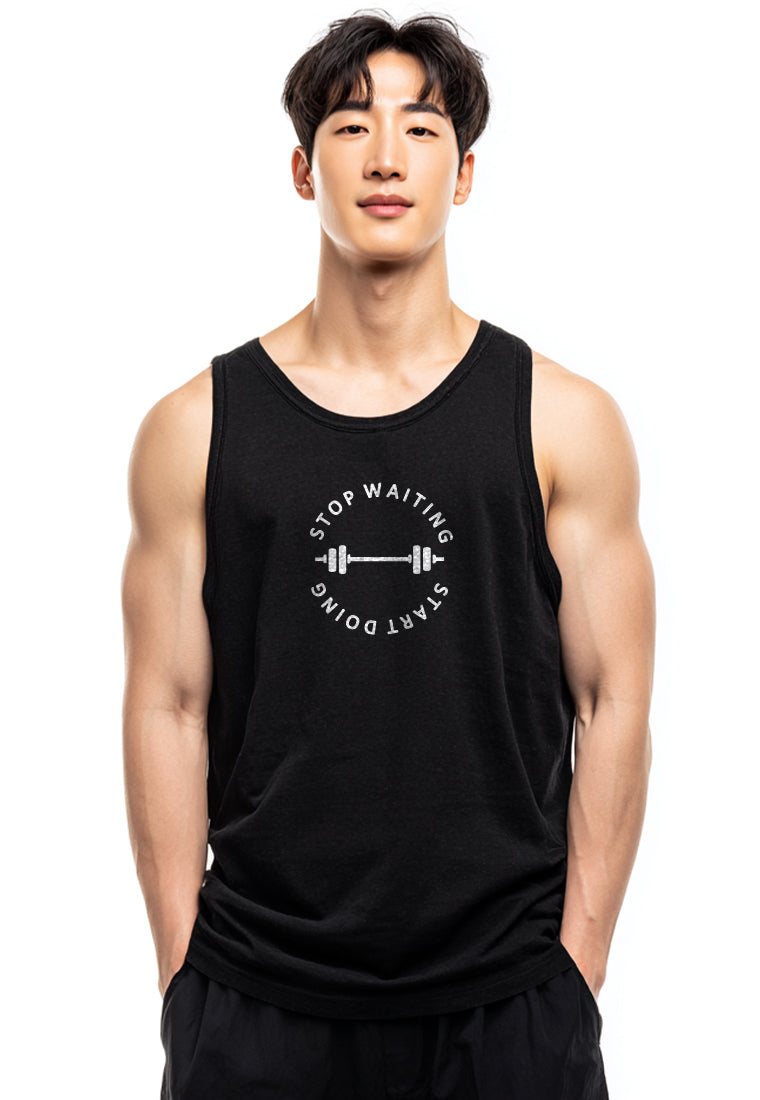 MTW76 Kaos Kutung Tank Top Instacool "start doing" hitam