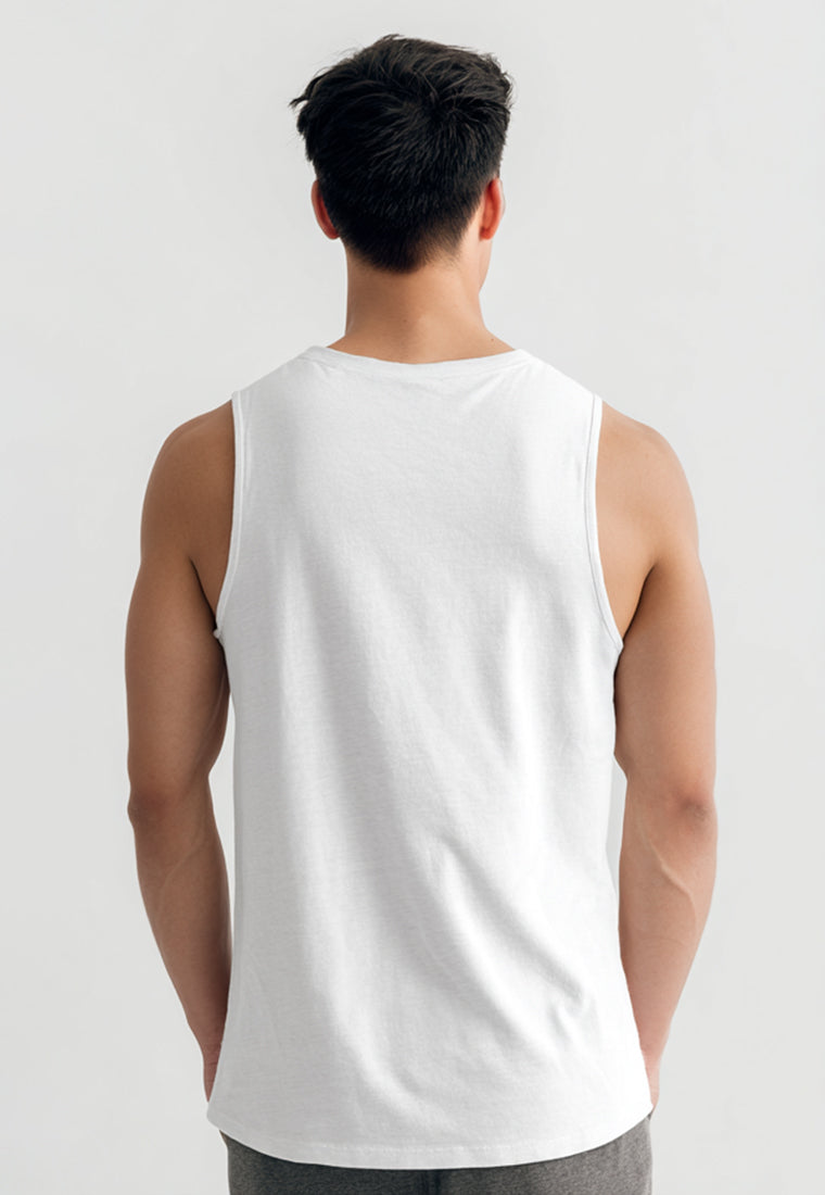 MTW77 Kaos Kutung Tank Top Instacool "never give up" putih