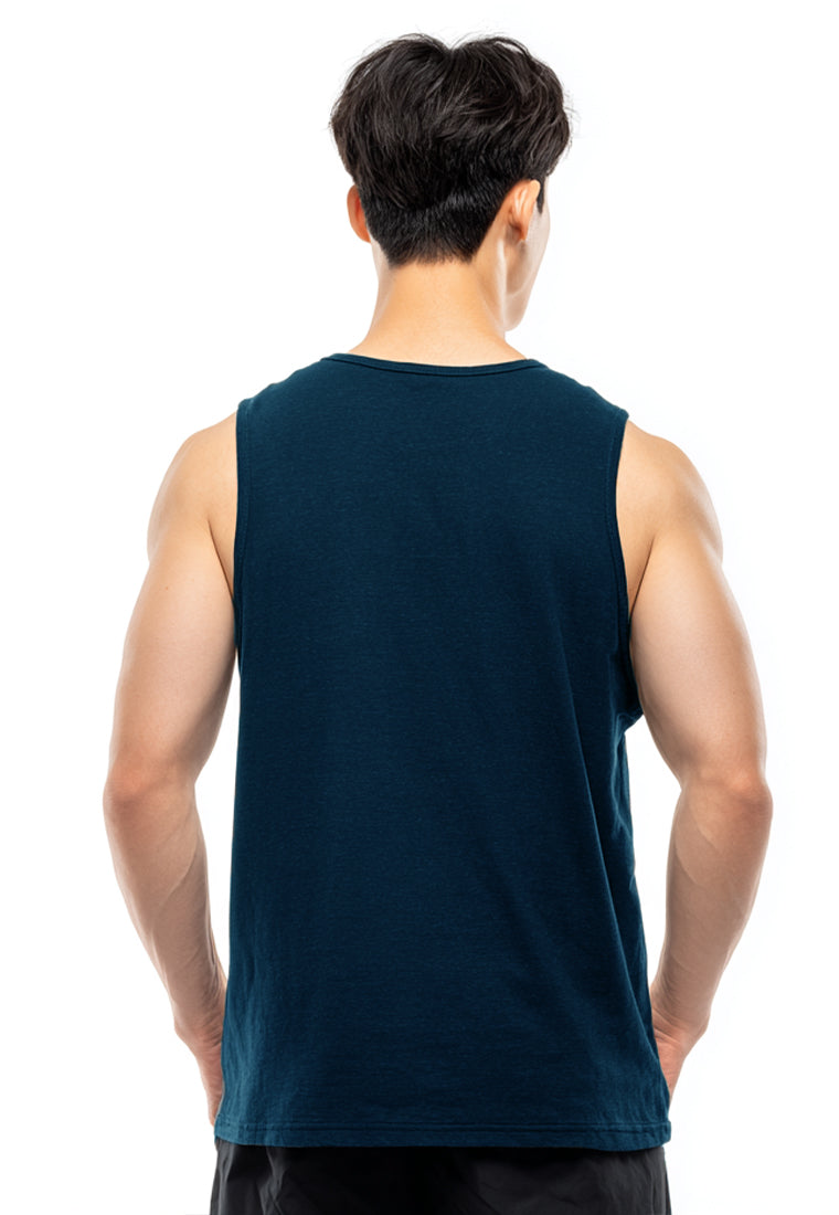MTW78 Kaos Kutung Tank Top Instacool "never give up" navy