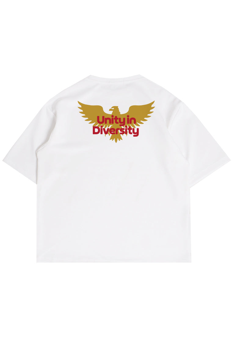 MTW87 Kaos Oversize Merah 17 Agustus Garuda "unity in diversity"  putih