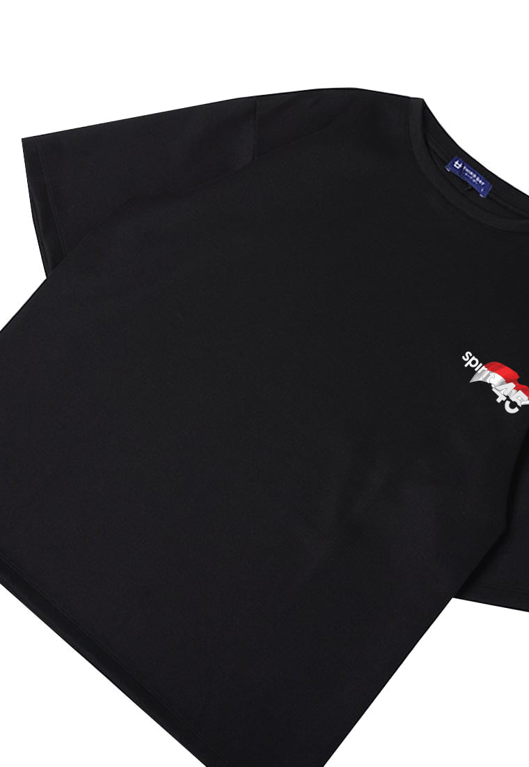 MTW89 Kaos Oversize Merah 17 Agustus Garuda "spirit 45"  hitam