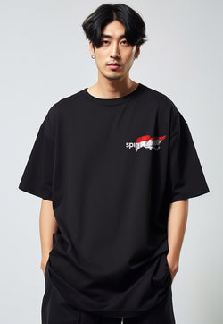 MTW89 Kaos Oversize Merah 17 Agustus Garuda "spirit 45"  hitam