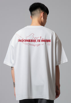 MTW91 Kaos Oversize Merah 17 Agustus Garuda "indonesia is home" putih