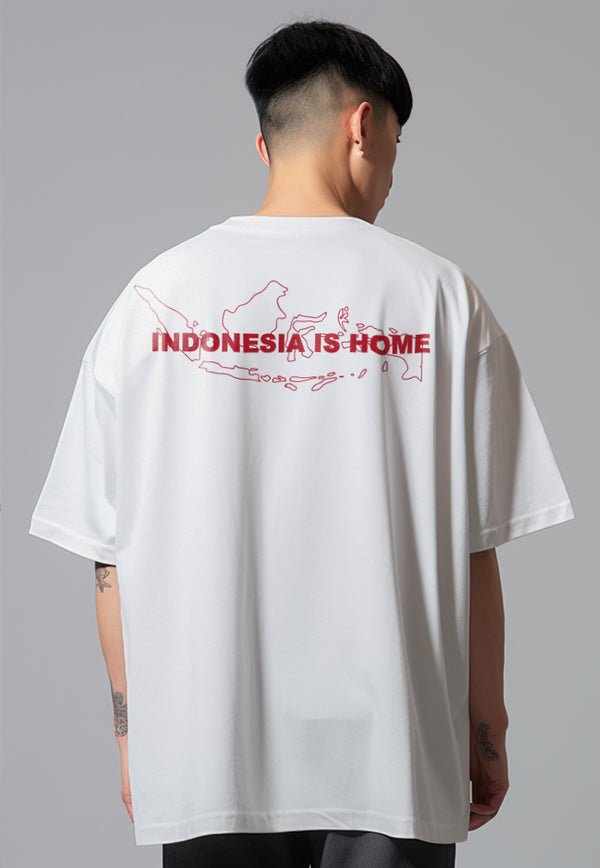 MTW91 Kaos Oversize Merah 17 Agustus Garuda "indonesia is home" putih