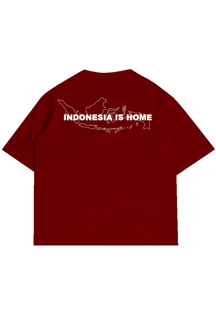 MTW92 Kaos Oversize Merah 17 Agustus Garuda "indonesia is home" merah maroon