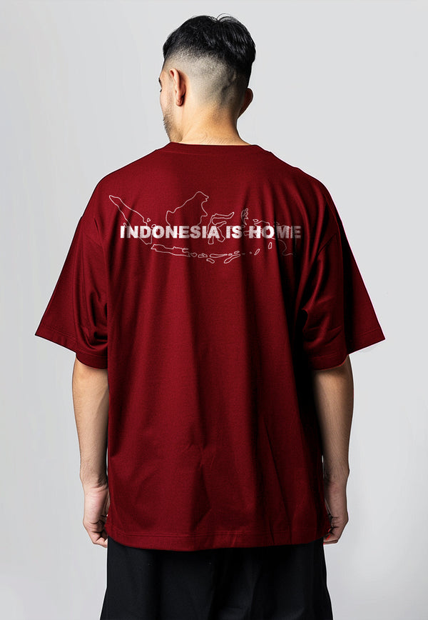 MTW92 Kaos Oversize Merah 17 Agustus Garuda "indonesia is home" merah maroon