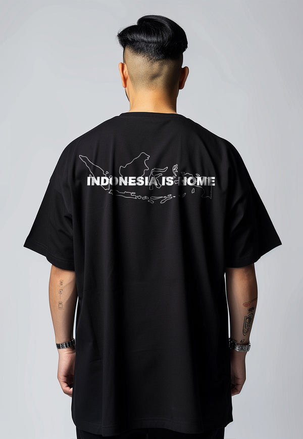 MTW93 Kaos Oversize Merah 17 Agustus Garuda "indonesia is home" hitam
