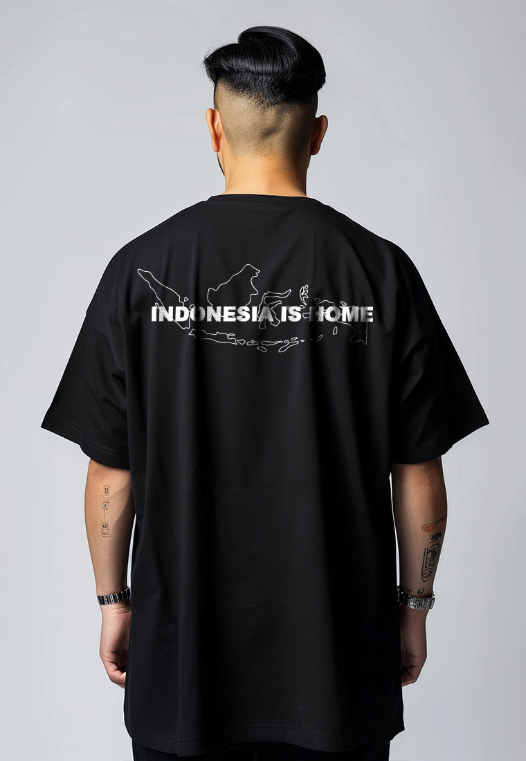 MTW93 Kaos Oversize Merah 17 Agustus Garuda "indonesia is home" hitam