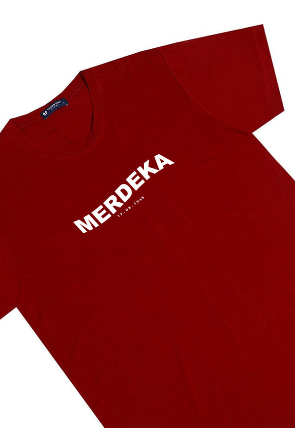 MTW95 Kaos 17 Agustus HUT RI "merdeka" merah maroon instacool