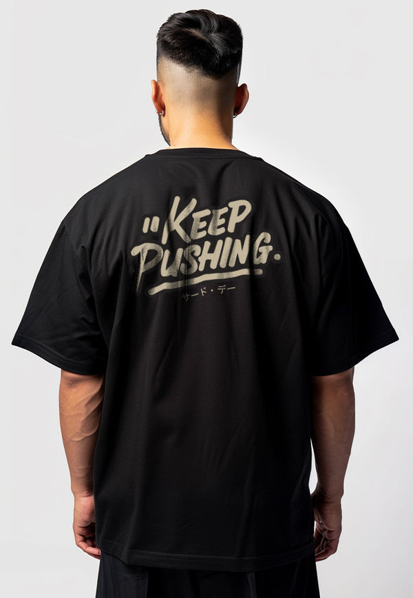 MTW97 Kaos Oversize Gym ScubaLux "keep pushing" hitam