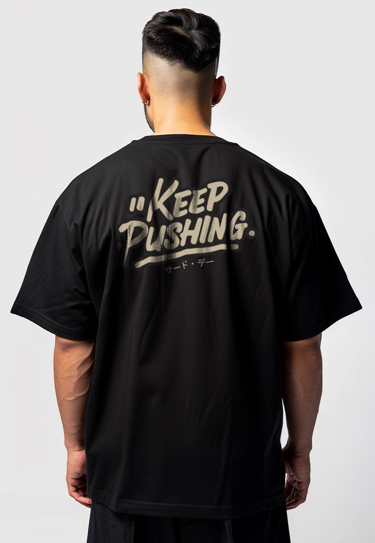 MTW97 Kaos Oversize Gym ScubaLux "keep pushing" hitam
