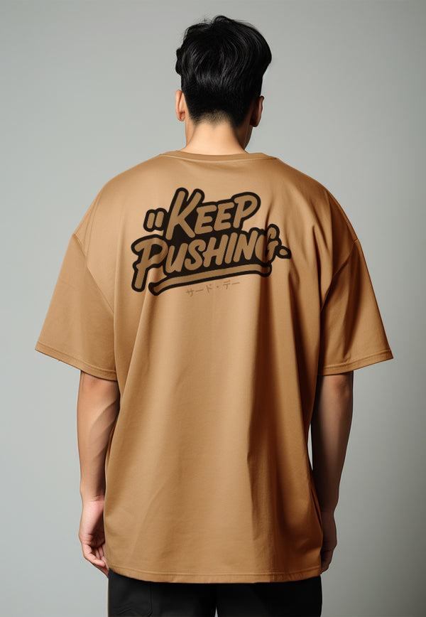 MTW99 Kaos Oversize Gym ScubaLux "keep pushing" khaki
