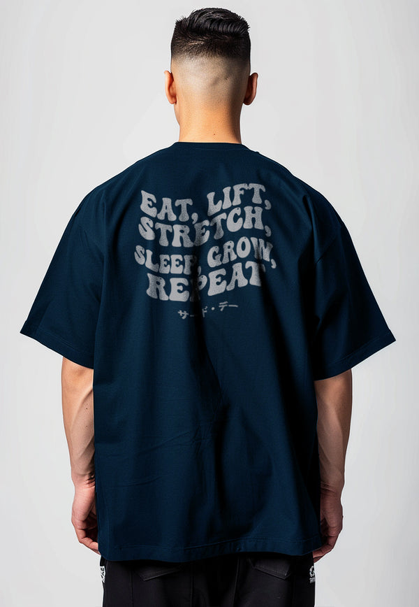 MTX10 Kaos Oversize Gym Scubalux "eat lift stretch" navy