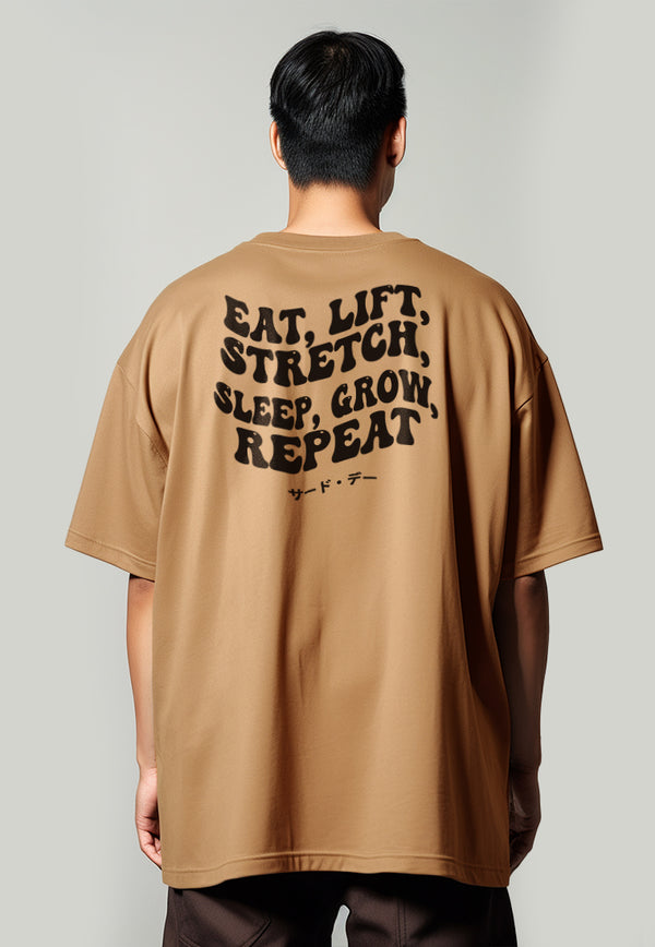 MTX11 Kaos Oversize Gym Scubalux "eat lift stretch" khaki