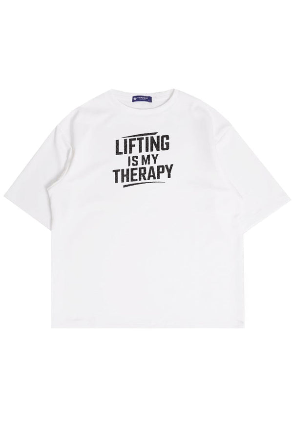 MTX12 Kaos Oversize Gym Scubalux "lifting is my theraphy" putih