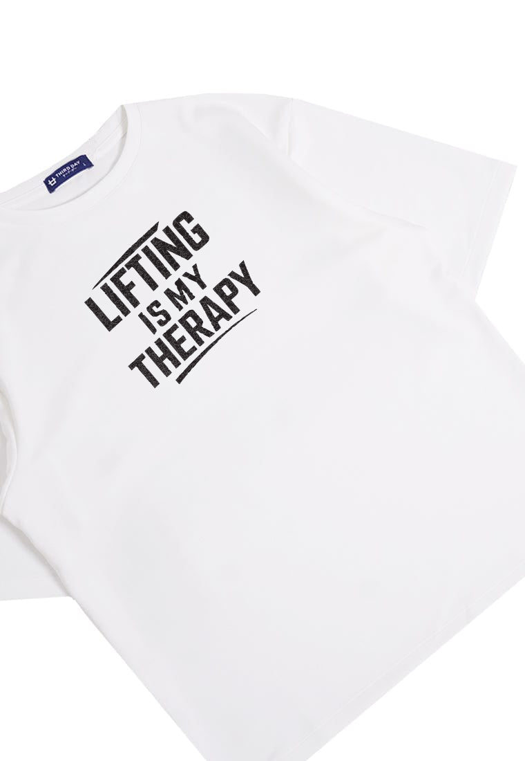 MTX12 Kaos Oversize Gym Scubalux "lifting is my theraphy" putih