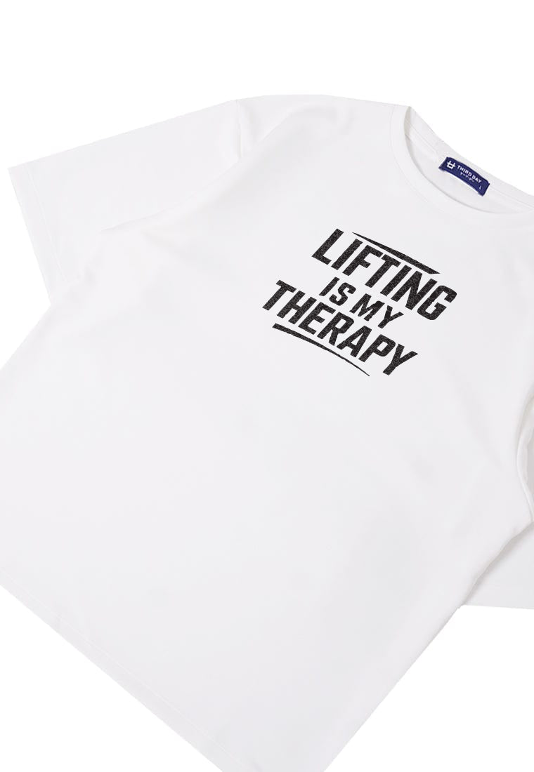 MTX12 Kaos Oversize Gym Scubalux "lifting is my theraphy" putih