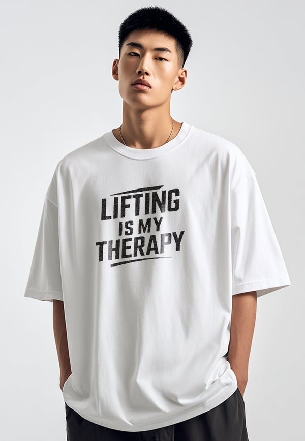 MTX12 Kaos Oversize Gym Scubalux "lifting is my theraphy" putih