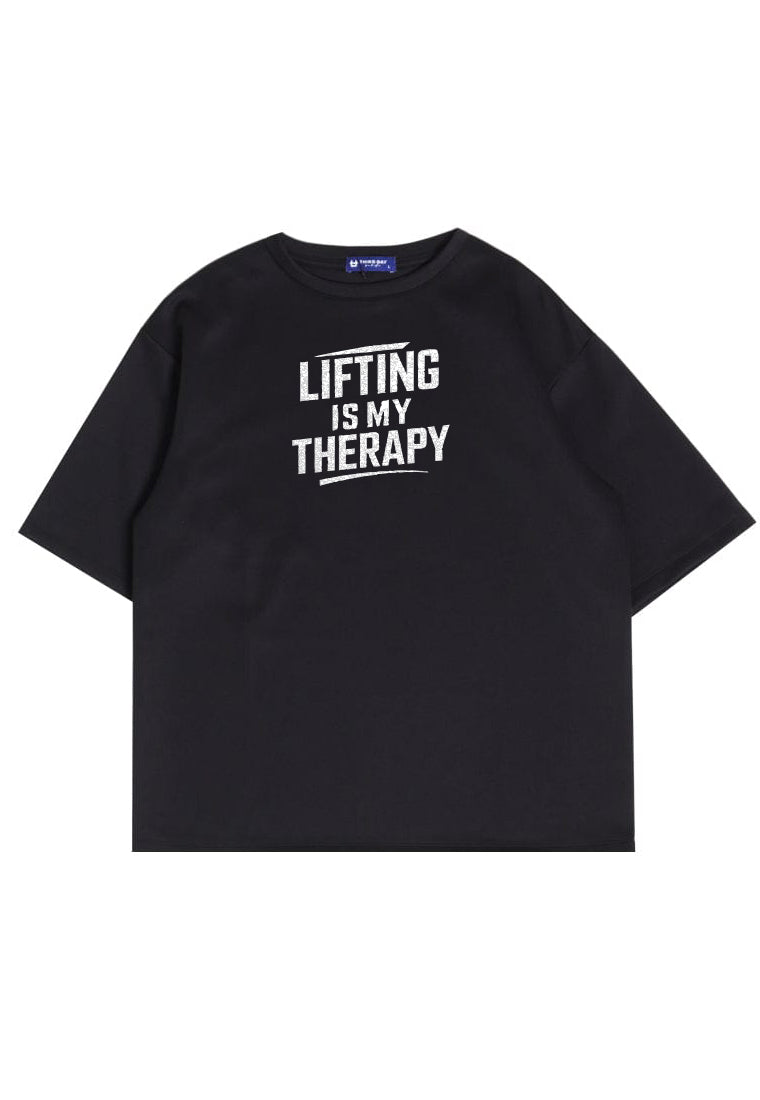 MTX13 Kaos Oversize Gym Scubalux "lifting is my theraphy" hitam