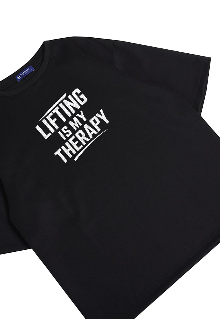 MTX13 Kaos Oversize Gym Scubalux "lifting is my theraphy" hitam