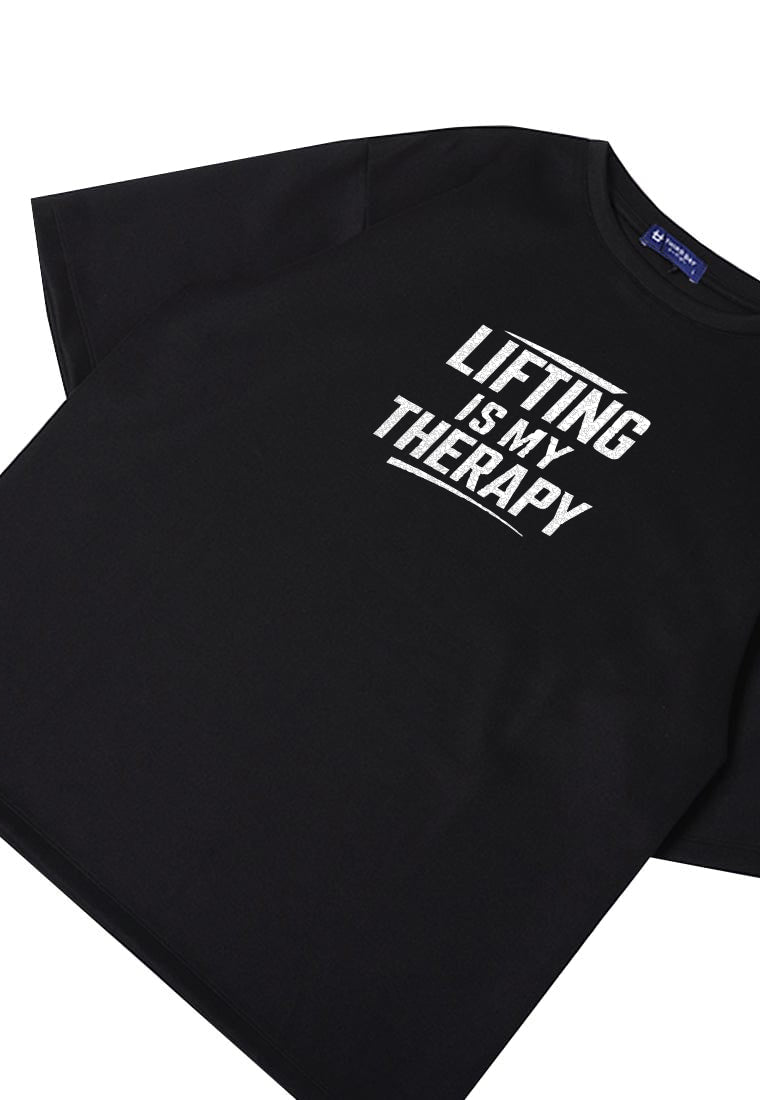 MTX13 Kaos Oversize Gym Scubalux "lifting is my theraphy" hitam