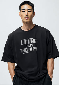 MTX13 Kaos Oversize Gym Scubalux "lifting is my theraphy" hitam