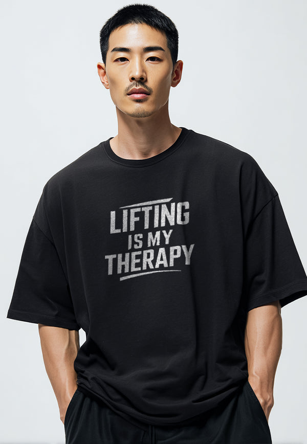 MTX13 Kaos Oversize Gym Scubalux "lifting is my theraphy" hitam