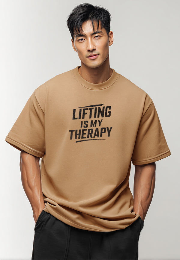 MTX15 Kaos Oversize Gym Scubalux "lifting is my theraphy" khaki