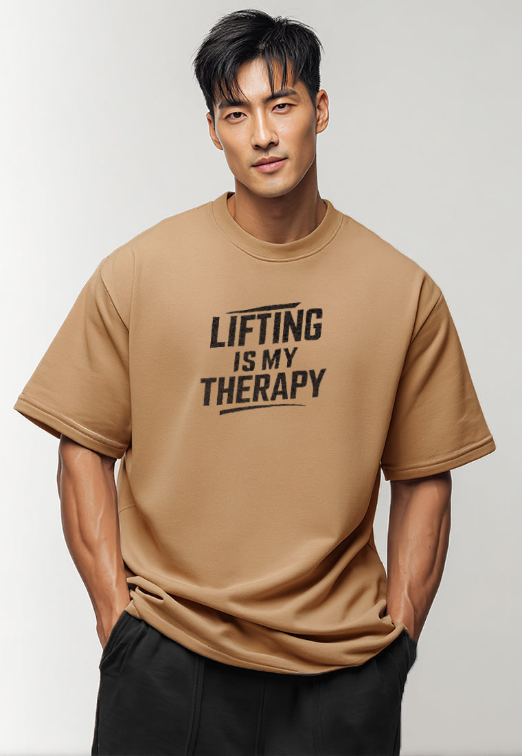 MTX15 Kaos Oversize Gym Scubalux "lifting is my theraphy" khaki