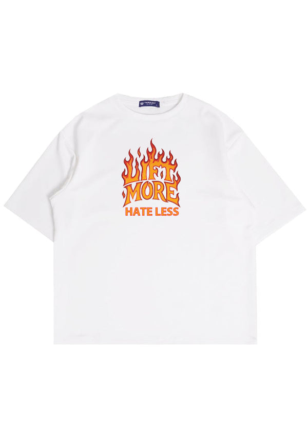 MTX18 Kaos Oversize Gym Scubalux "lift more fire" putih