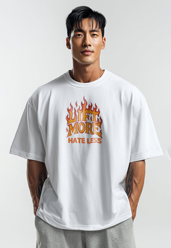 MTX18 Kaos Oversize Gym Scubalux "lift more fire" putih