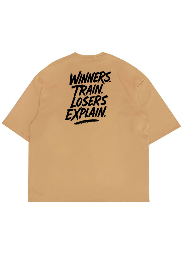 MTX24 Kaos Oversize Gym Scubalux "winners train losers explain" khaki