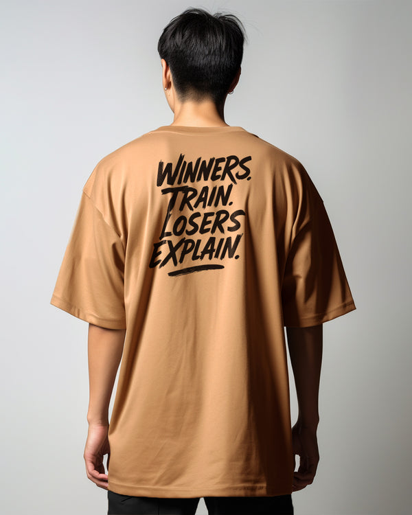 MTX24 Kaos Oversize Gym Scubalux "winners train losers explain" khaki