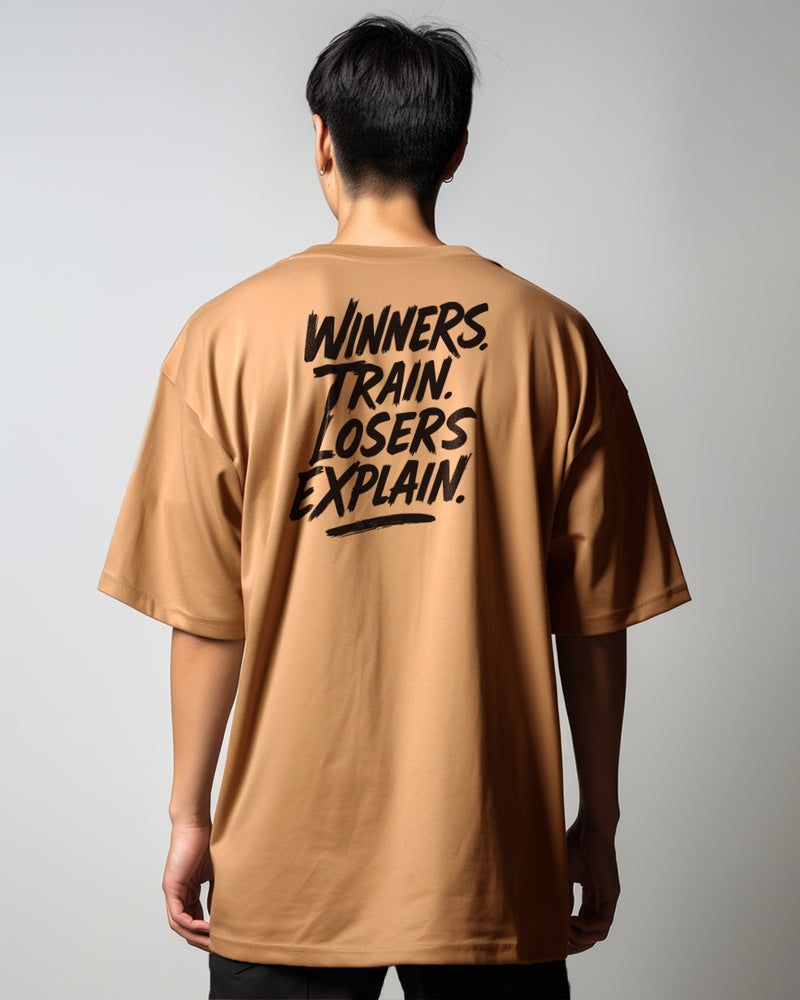 MTX24 Kaos Oversize Gym Scubalux "winners train losers explain" khaki