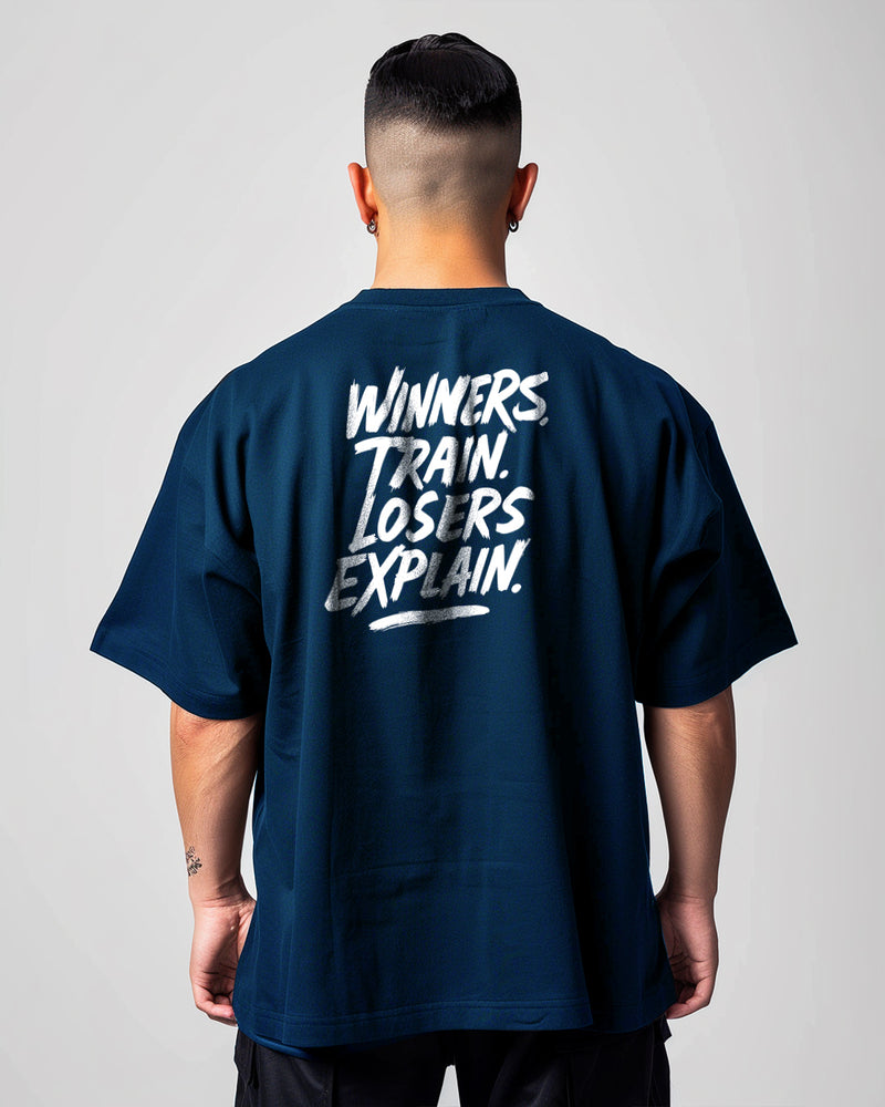 MTX25 Kaos Oversize Gym Scubalux "winners train losers explain" navy