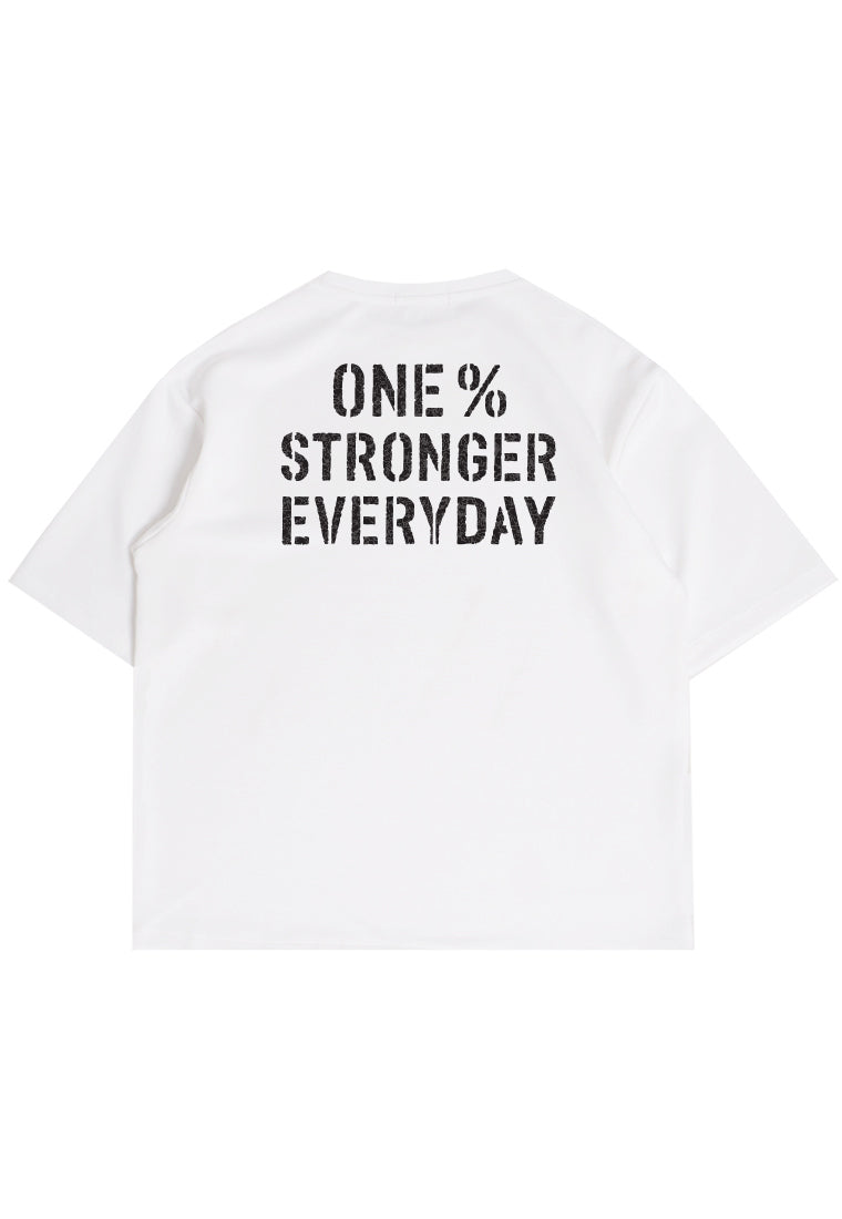 MTX27 Kaos Oversize Gym Scubalux "one % stronger" putih