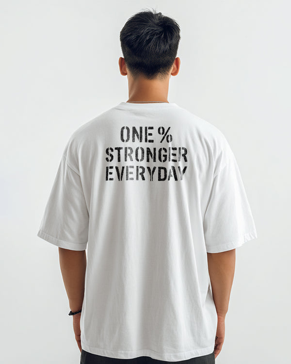 MTX27 Kaos Oversize Gym Scubalux "one % stronger" putih