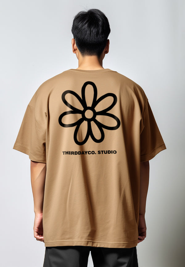 MTX35 Kaos Oversize Bahan Spandex Scubalux "simplest daisy" khaki
