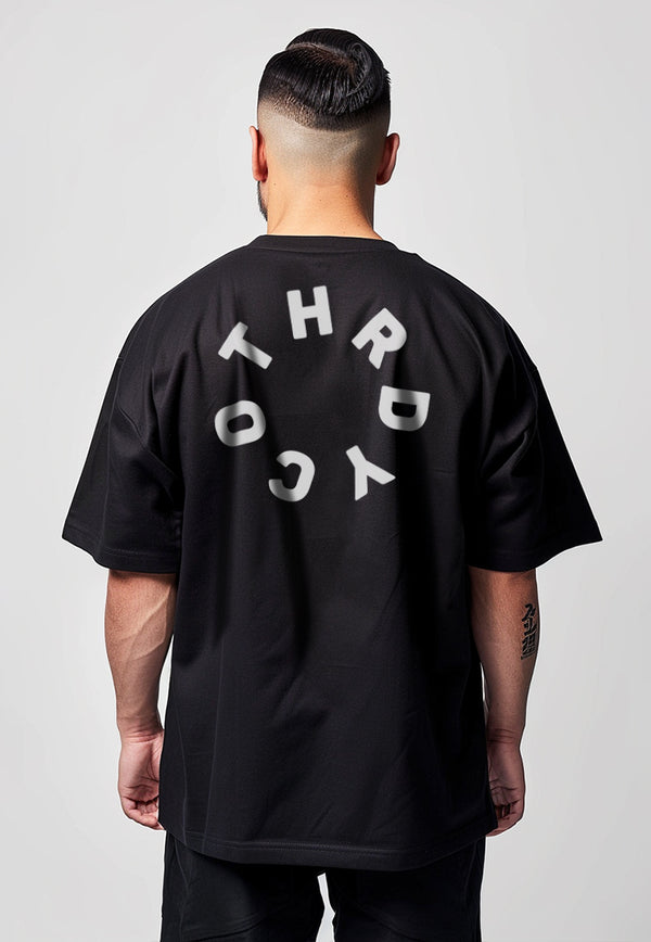 MTX36 Kaos Oversize Bahan Tebal Scubalux "thryco rounded" hitam