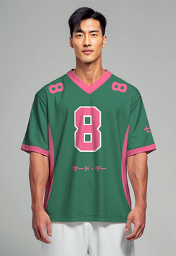 MTX40 Kaos Oversize Football Gym "hijau pink 17+8" hijau pink