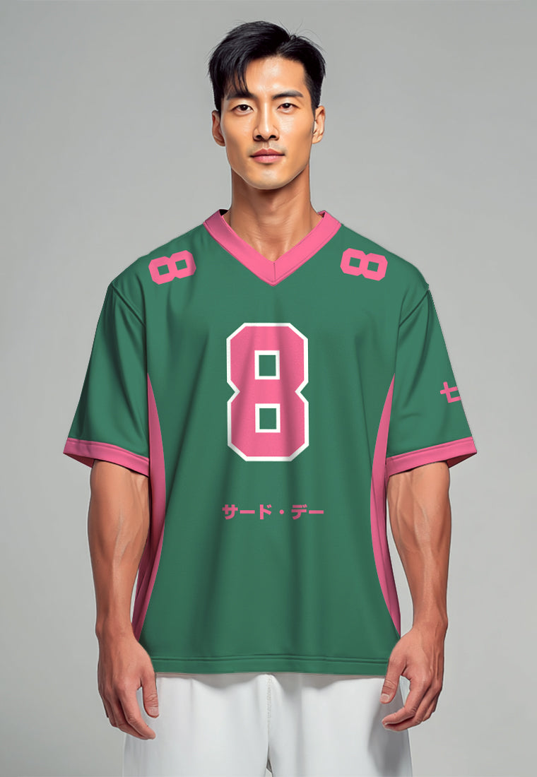 MTX40 Kaos Oversize Football Gym "hijau pink 17+8" hijau pink