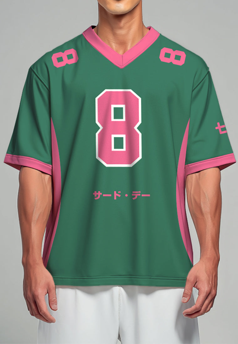 MTX40 Kaos Oversize Football Gym "hijau pink 17+8" hijau pink