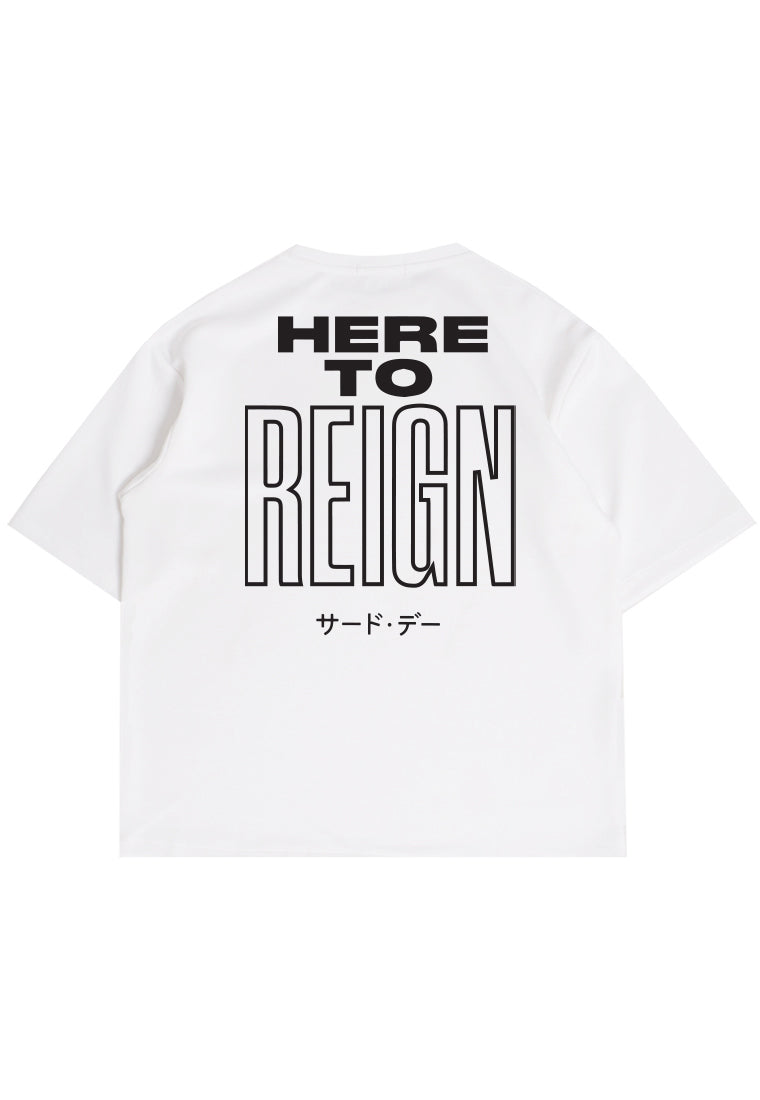 MTX46 Kaos Oversize Gym ScubaLux "here to reign" putih