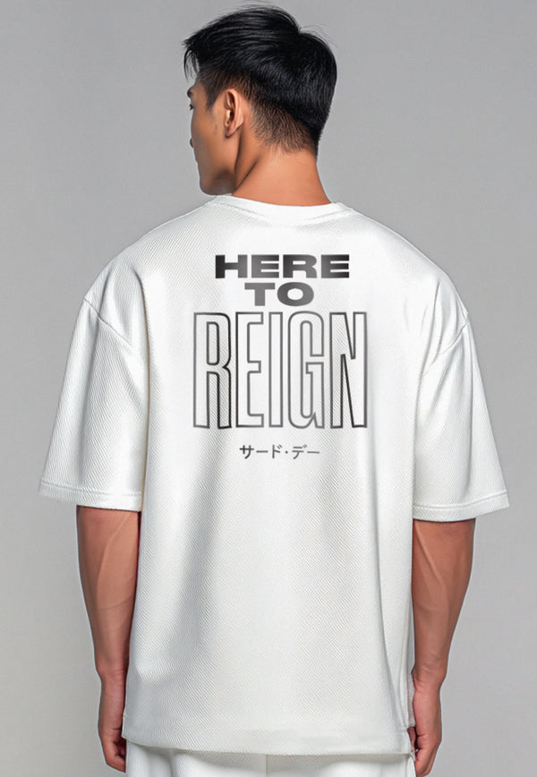 MTX46 Kaos Oversize Gym ScubaLux "here to reign" putih