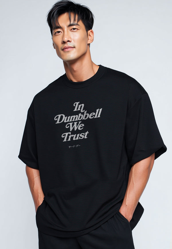 MTX50 Kaos Oversize Gym Scubalux "in dumbbell we trust" hitam