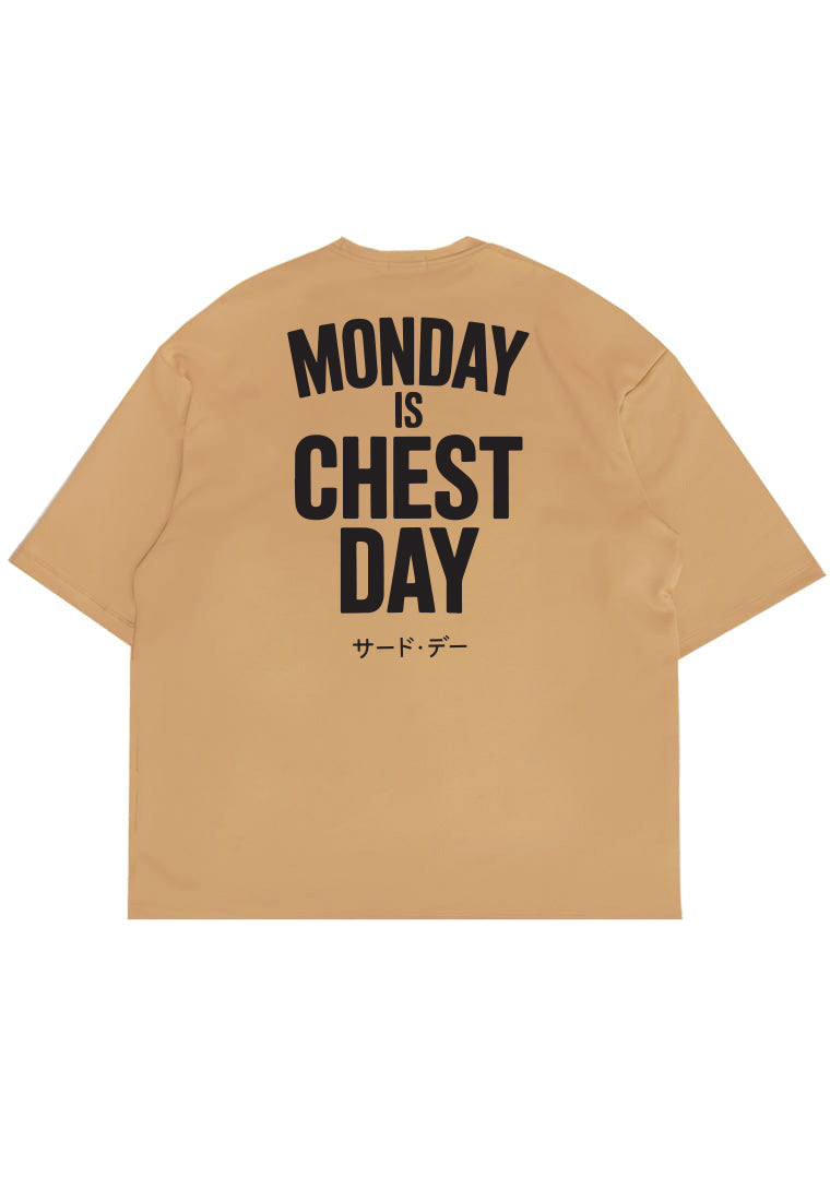 MTX55 Kaos Oversize Gym Scubalux "monday chest day" khaki